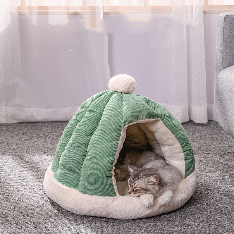 Half Enclosed Dog Bed