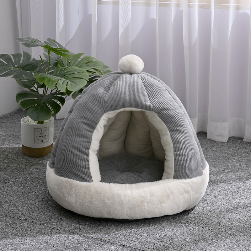 Half Enclosed Dog Bed