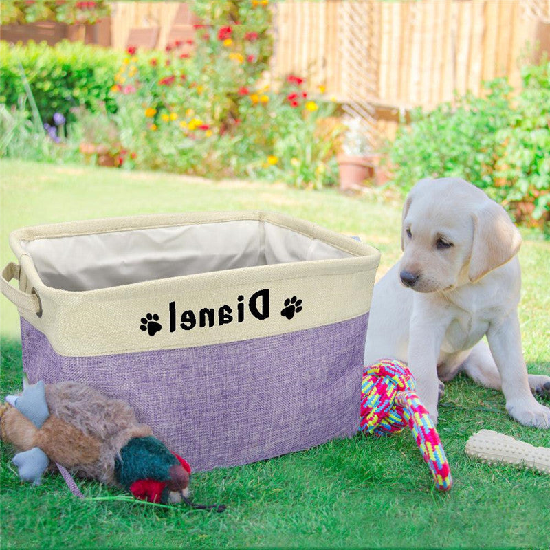 Personalized Dog Toy Storage Basket