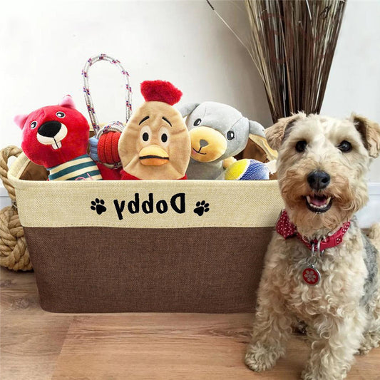 Personalized Dog Toy Storage Basket