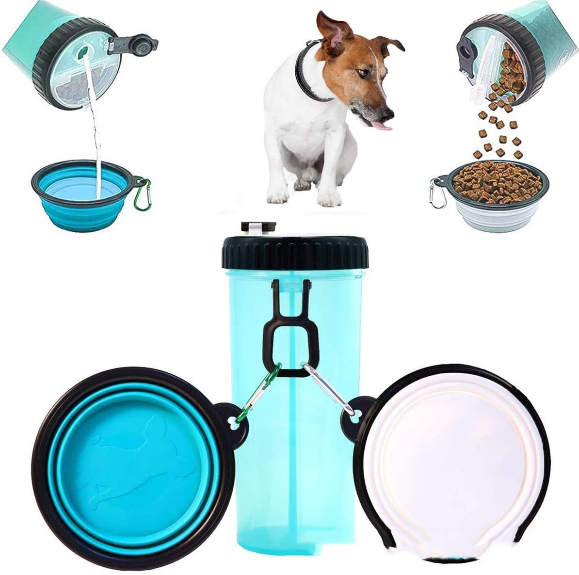 Outdoor Pet Cup With Folding Food Bowl