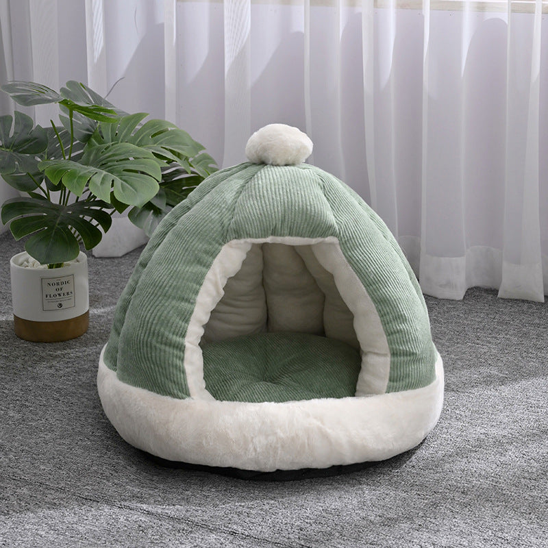 Half Enclosed Dog Bed