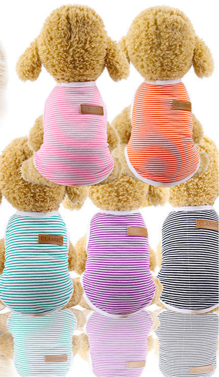 Cotton Striped Vest For Dogs