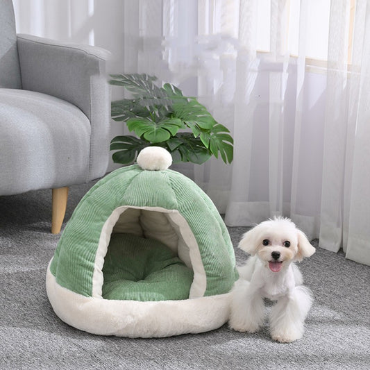 Half Enclosed Dog Bed